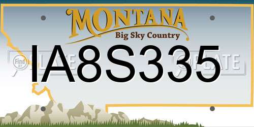 IA8S335 Montana License Plate