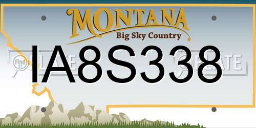 IA8S338 Montana License Plate