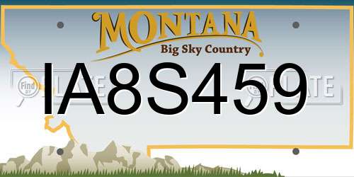 IA8S459 Montana License Plate