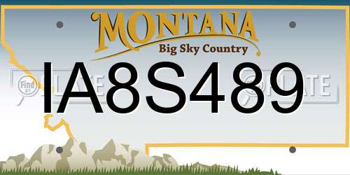 IA8S489 Montana License Plate
