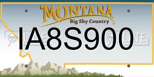 IA8S900 Montana License Plate