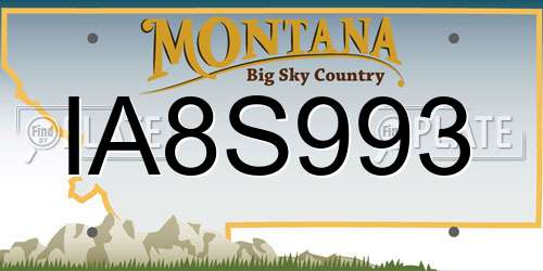 IA8S993 Montana License Plate