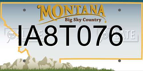 IA8T076 Montana License Plate