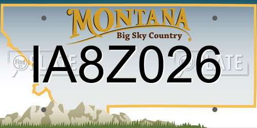 IA8Z026 Montana License Plate