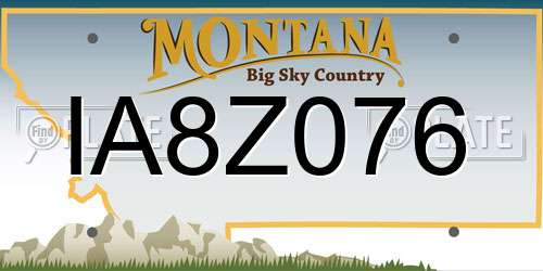 IA8Z076 Montana License Plate