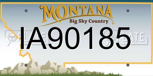 IA90185 Montana License Plate