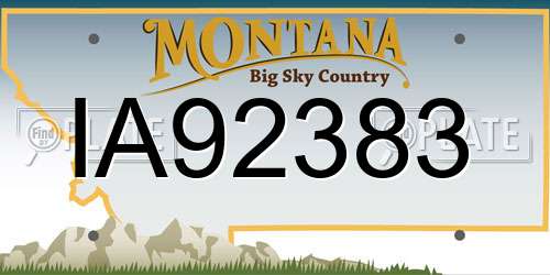 IA92383 Montana License Plate