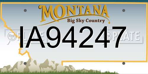 IA94247 Montana License Plate