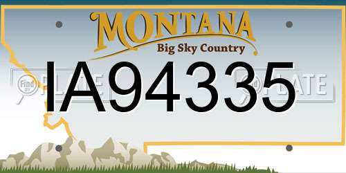 IA94335 Montana License Plate