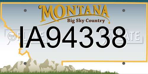 IA94338 Montana License Plate