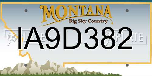 IA9D382 Montana License Plate