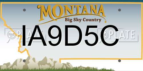 IA9D5C Montana License Plate