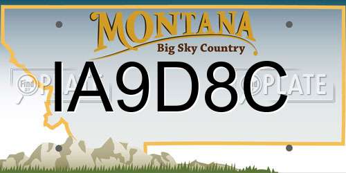 IA9D8C Montana License Plate