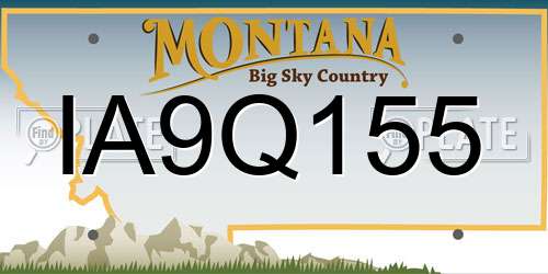 IA9Q155 Montana License Plate