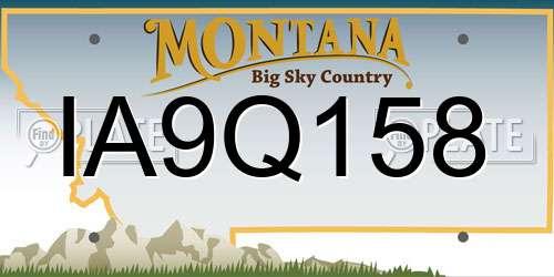 IA9Q158 Montana License Plate