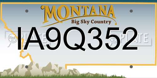 IA9Q352 Montana License Plate