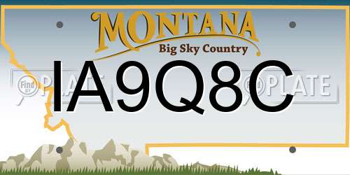 IA9Q8C Montana License Plate