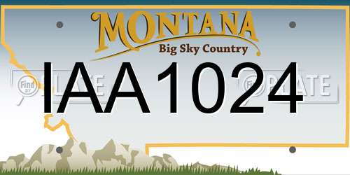 IAA1024 Montana License Plate