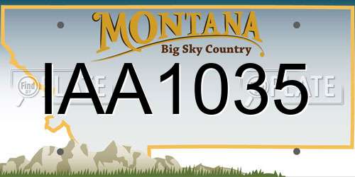 IAA1035 Montana License Plate