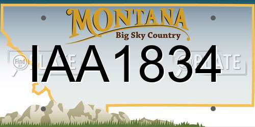 IAA1834 Montana License Plate