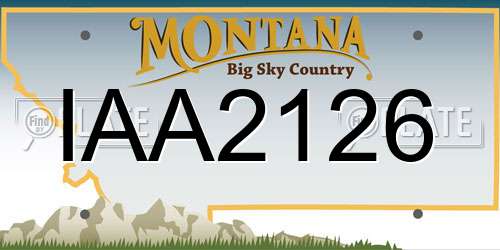 IAA2126 Montana License Plate