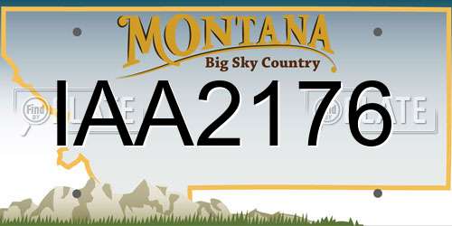 IAA2176 Montana License Plate