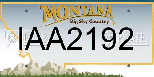 IAA2192 Montana License Plate