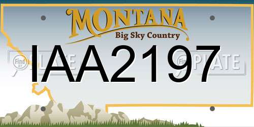 IAA2197 Montana License Plate