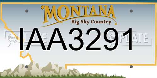IAA3291 Montana License Plate