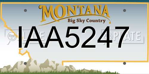 IAA5247 Montana License Plate
