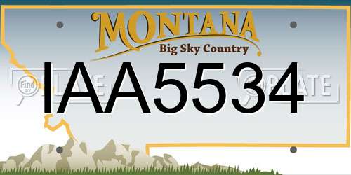 IAA5534 Montana License Plate