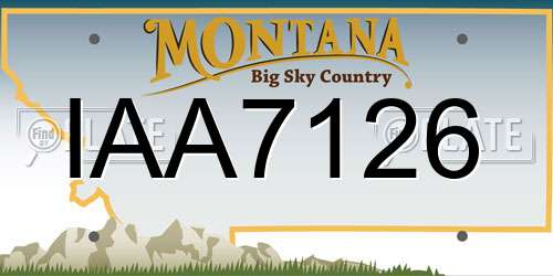 IAA7126 Montana License Plate