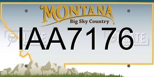 IAA7176 Montana License Plate