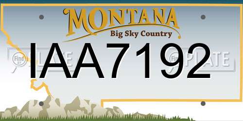 IAA7192 Montana License Plate