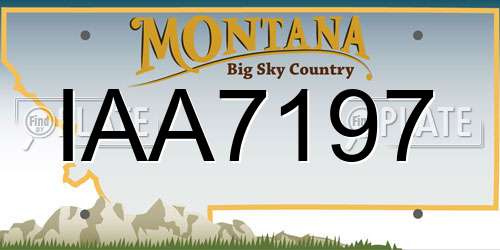 IAA7197 Montana License Plate