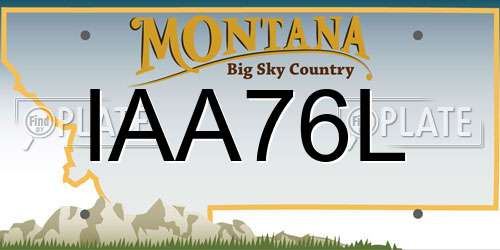 IAA76L Montana License Plate