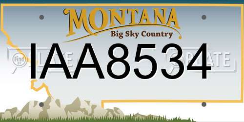 IAA8534 Montana License Plate