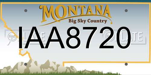 IAA8720 Montana License Plate