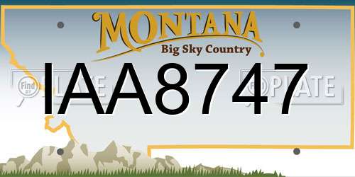 IAA8747 Montana License Plate