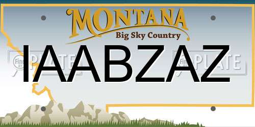 IAABZAZ Montana License Plate