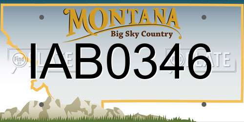 IAB0346 Montana License Plate