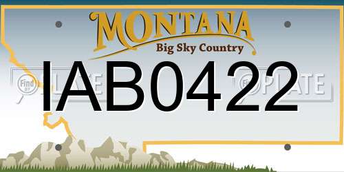 IAB0422 Montana License Plate