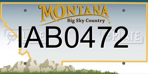 IAB0472 Montana License Plate