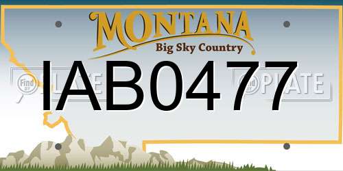 IAB0477 Montana License Plate
