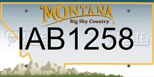 IAB1258 Montana License Plate