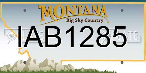 IAB1285 Montana License Plate