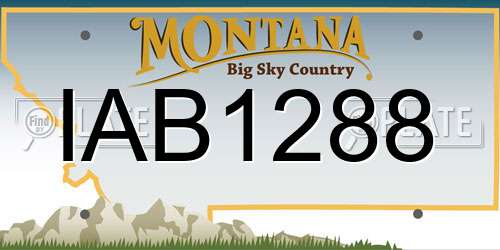 IAB1288 Montana License Plate