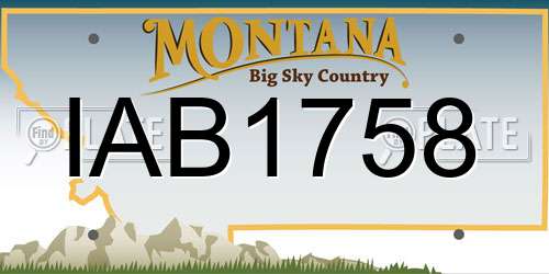 IAB1758 Montana License Plate