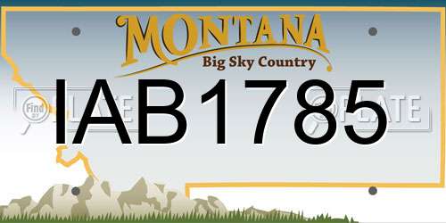 IAB1785 Montana License Plate