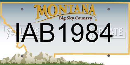 IAB1984 Montana License Plate